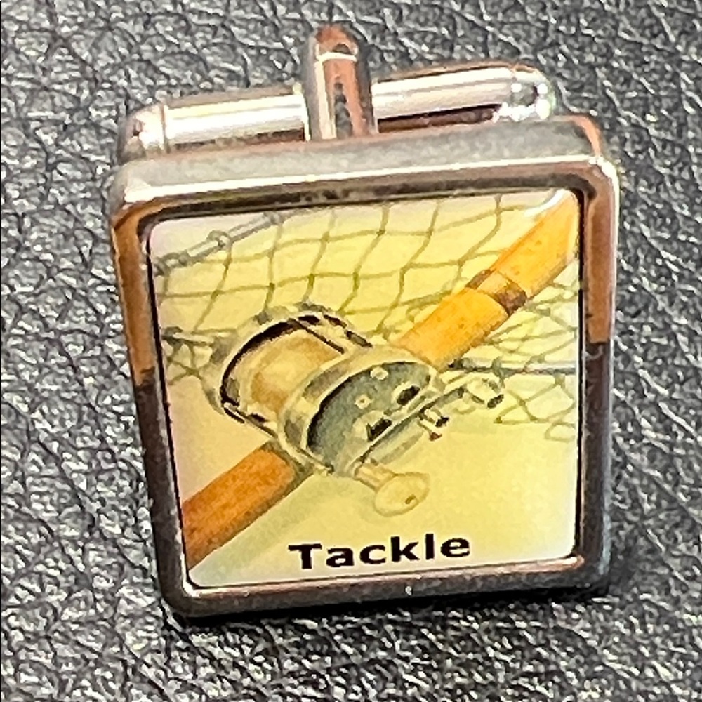 England Simon Carter London cufflinks featuring a fishing tackle design